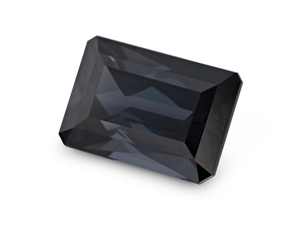 Spinel 13.1x9mm Emerald Cut Dark Grey Purple