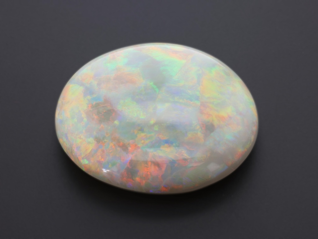 White Opal 25.5x21.5mm Oval Cabochon