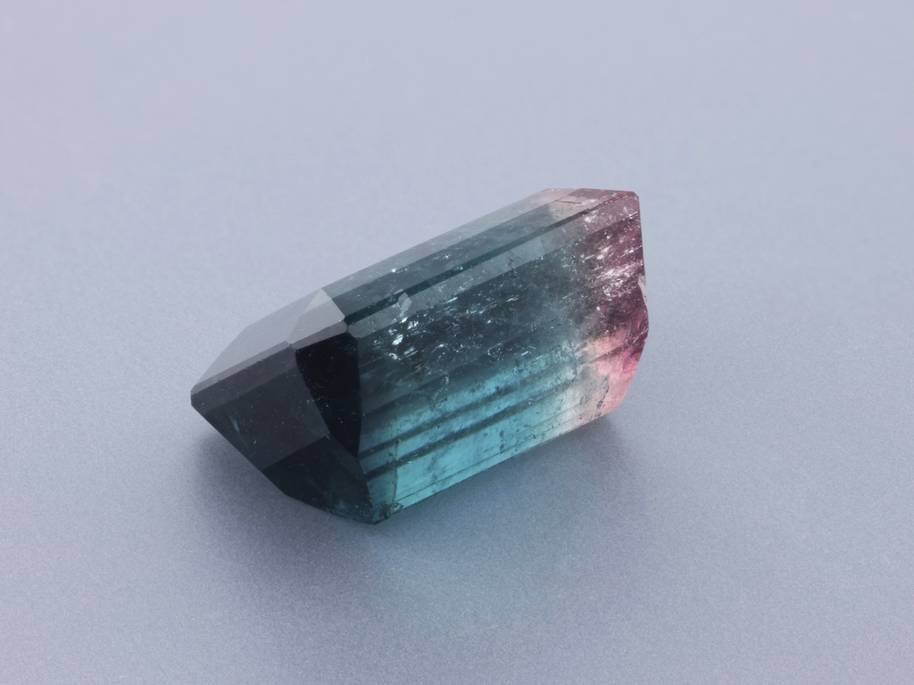 Tri Colour Tourmaline 13.1x10.85mm Emerald Cut