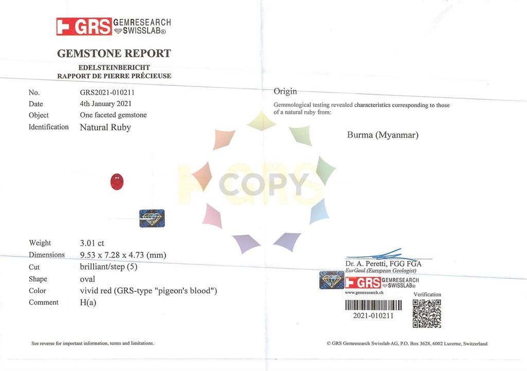 Burmese Ruby 9.53x7.28mm Oval