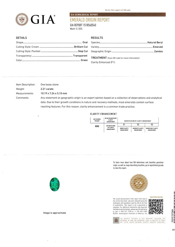 Zambian Emerald 10.2x7.2mm Oval