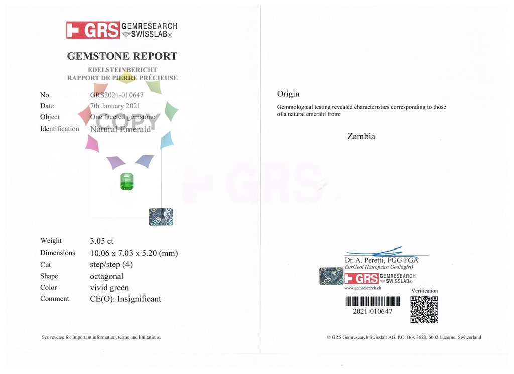 Zambian Emerald 10.06x7.03mm Emerald Cut