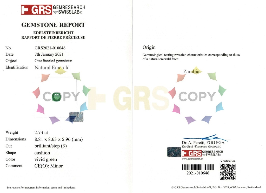 Zambian Emerald 8.81x8.63mm Cushion