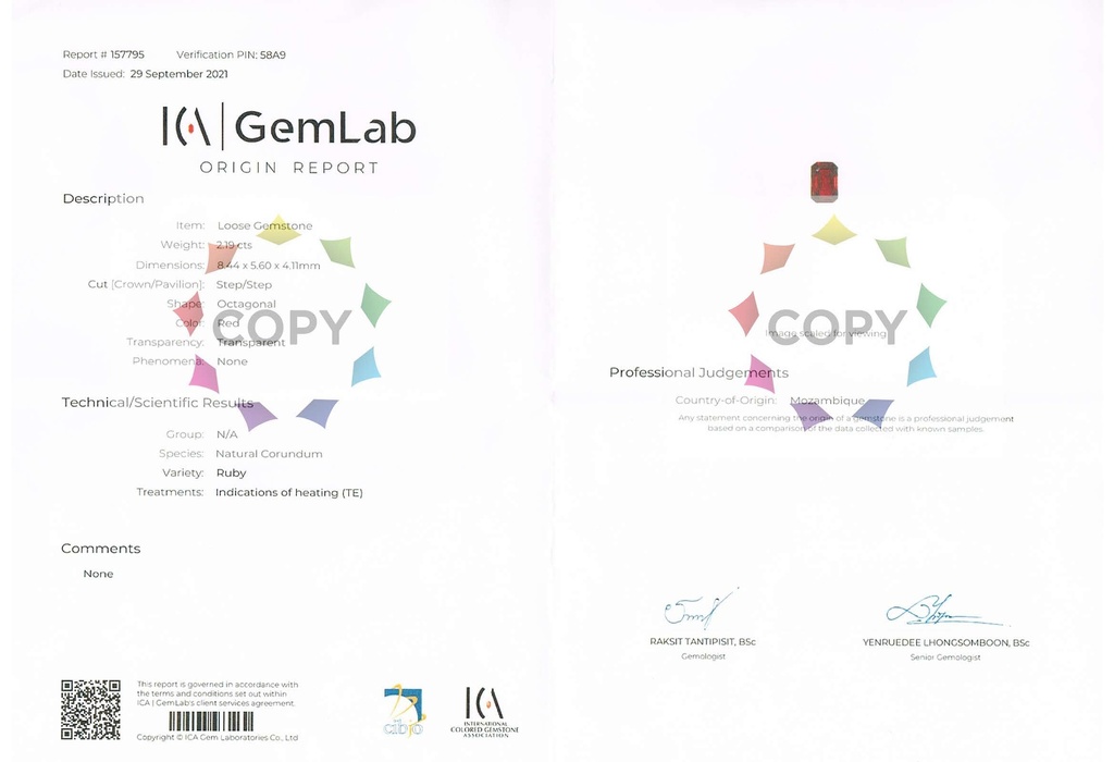 Mozambique Ruby 8.44x5.60mm Emerald Cut