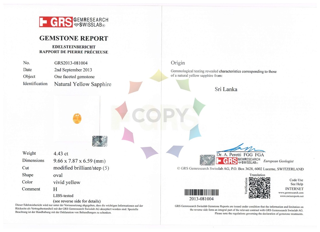 Yellow Sapphire 9.66x7.87mm Oval