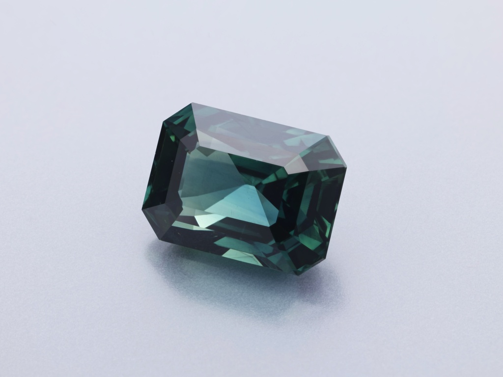 Sapphire 9.8x7.18mm Emerald Cut Teal