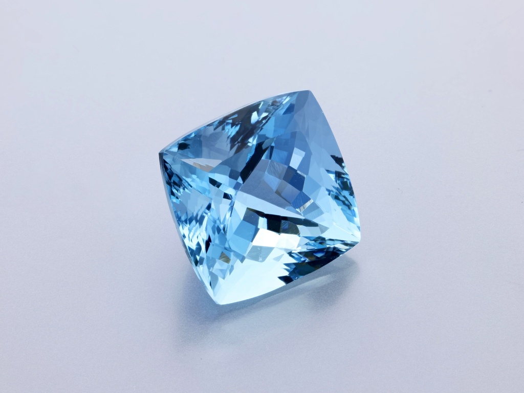 Aquamarine 13.80mm Square Cushion Dark Blue