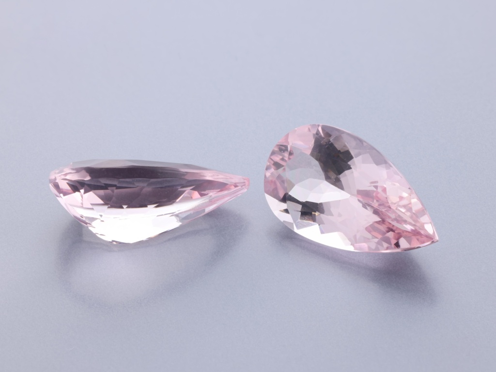 Morganite 13.5x7.5mm Pear Shape Pink - Pair