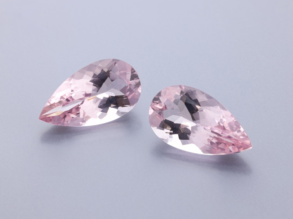 Morganite 13.5x7.5mm Pear Shape Pink - Pair