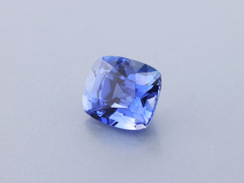 Ceylon Sapphire 6.3x5.4mm Cushion  Mid Blue