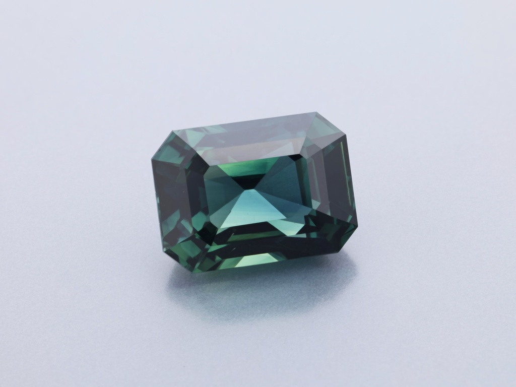 Sapphire 9.8x7.18mm Emerald Cut Teal