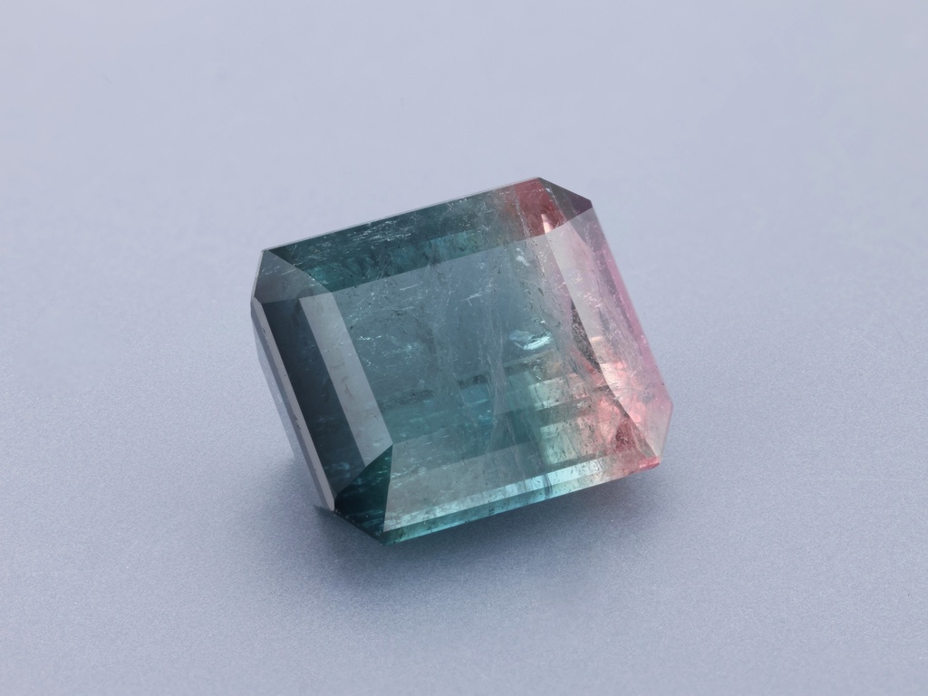 Tri Colour Tourmaline 13x11.25mm Emerald Cut