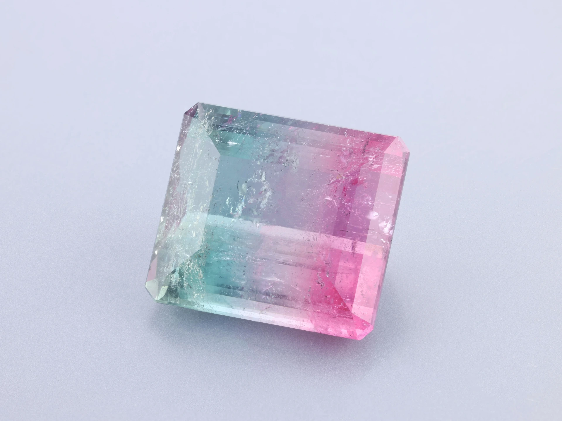 [UMOS1705X10] Multi-Colour Toumaline 16.90 × 15.00 x 9.15mm Emerald Cut
