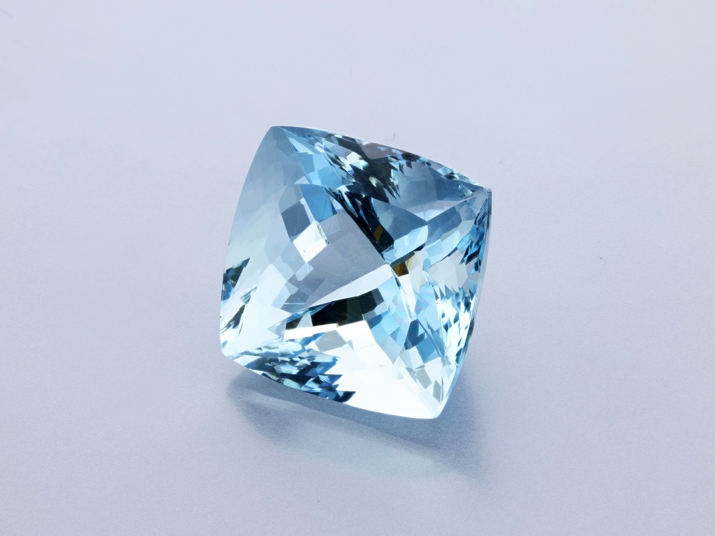 [BAAB1400X1] Aquamarine 13.80mm Square Cushion Dark Blue