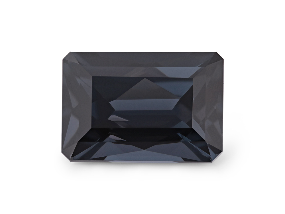 Spinel 13.1x9mm Emerald Cut Dark Grey Purple