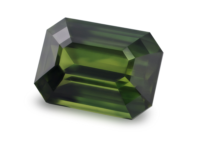 Sapphire 10.96x7.94mm Emerald Cut Green
