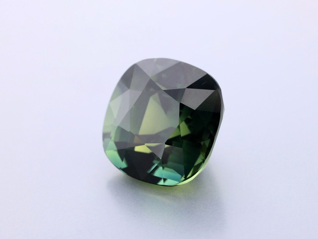 Unheated Parti Sapphire 10.39x10.36mm Cushion