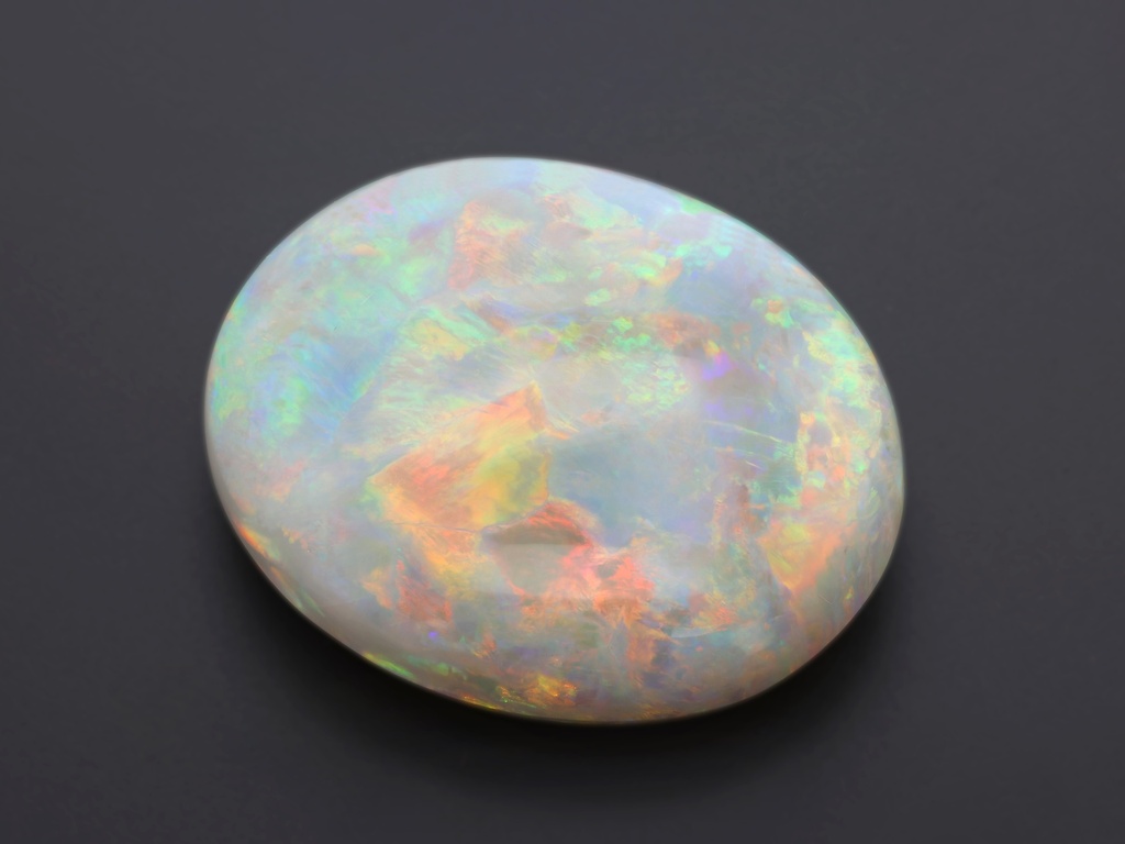 White Opal 25.50 x 21.50 x 7.37mm Oval Cabochon